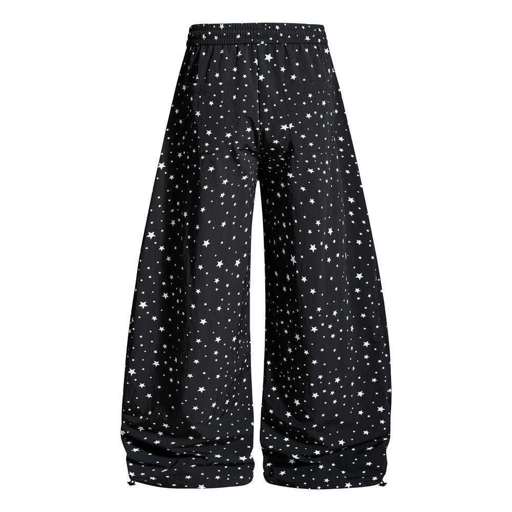 Starry Sky Three Bar Wide Leg Curved Knife Pants